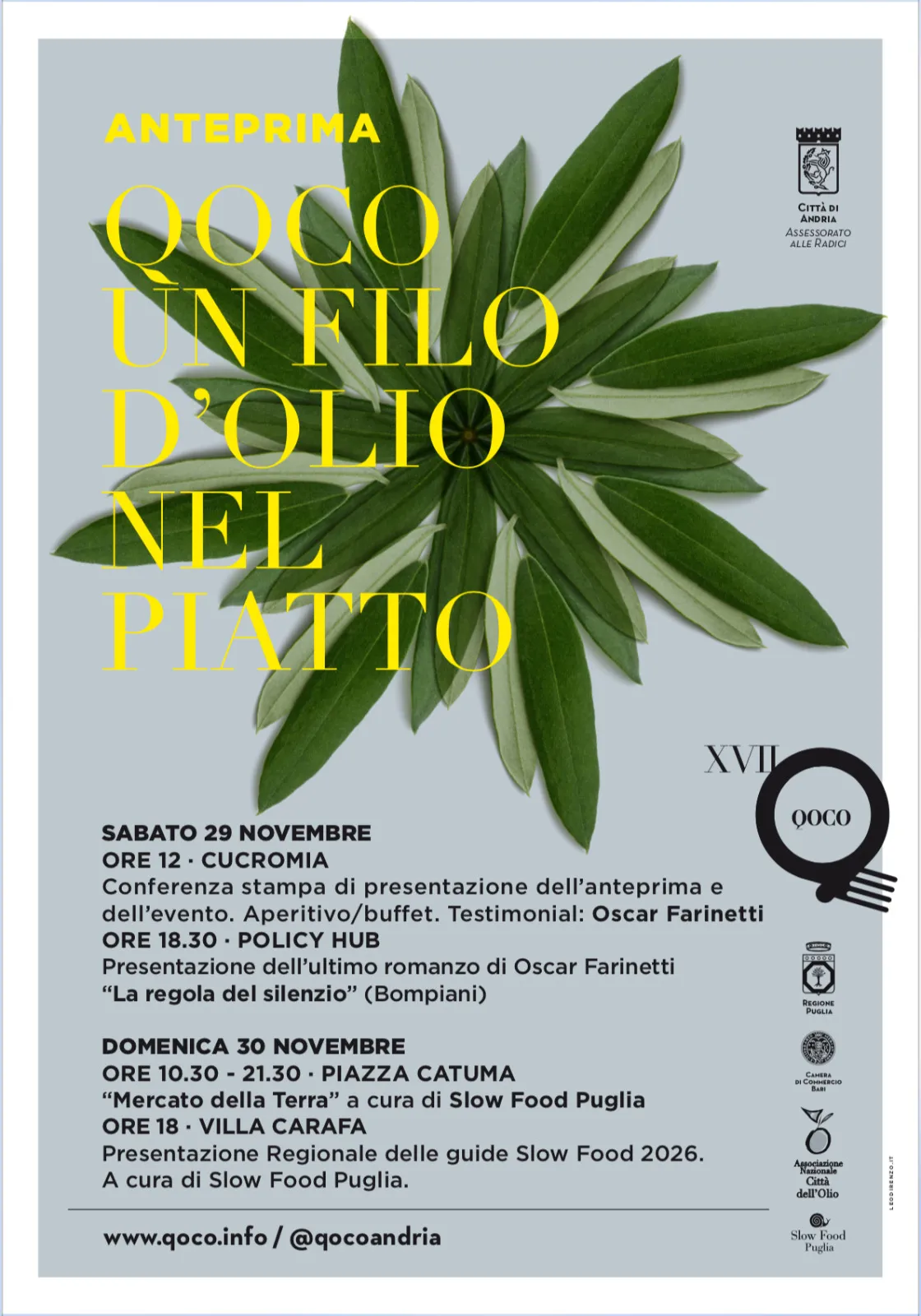 QOCO 2026: Il weekend in Puglia tra olio extravergine, sostenibilità e grandi firme